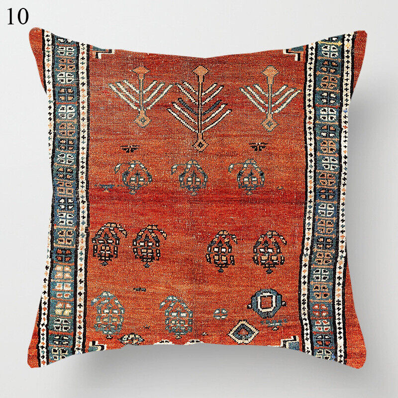 Ethnic Boho Mandala Print Linen Pillow Cover 18x18