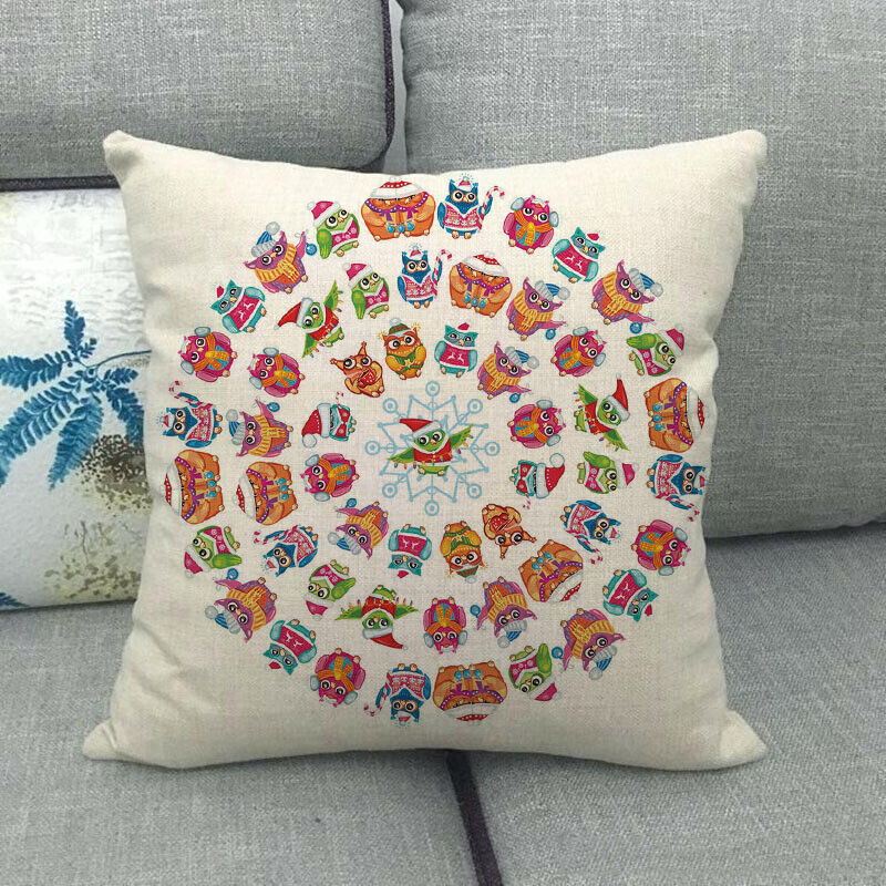 18" Merry Xmas Holiday Throw Pillow Cover - Cotton Linen, Stain-Resistant