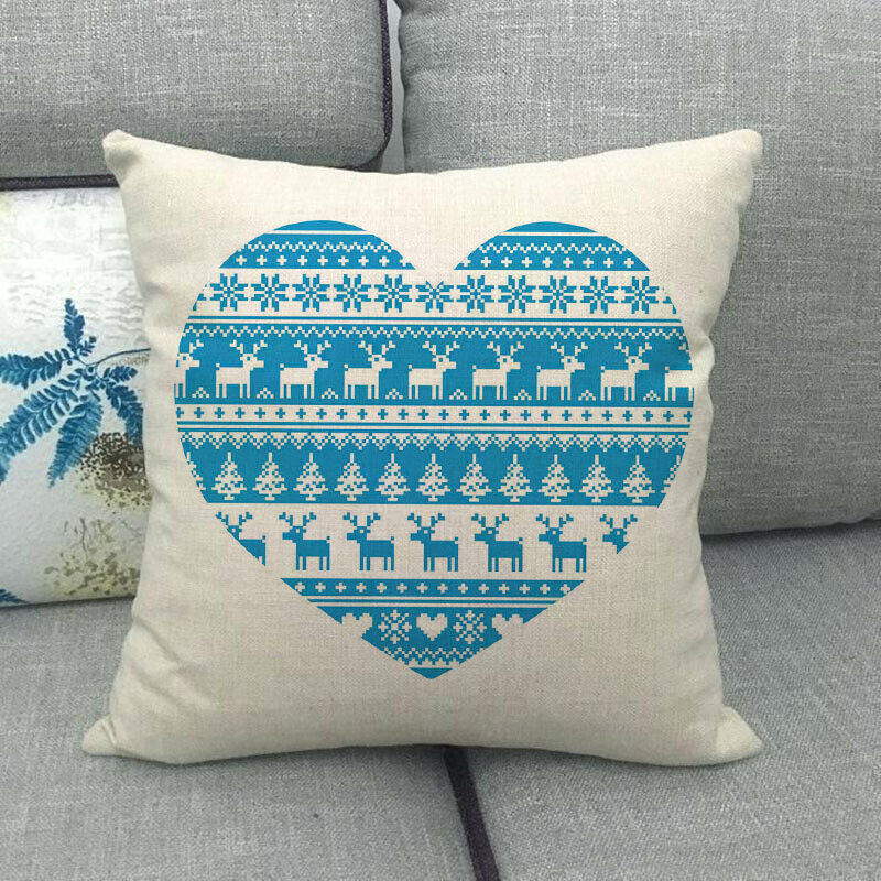 18" Merry Xmas Holiday Throw Pillow Cover - Cotton Linen, Stain-Resistant