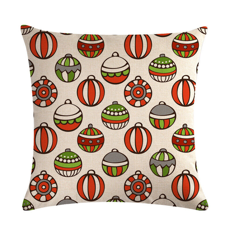 18" Merry Xmas Holiday Throw Pillow Cover - Cotton Linen, Stain-Resistant