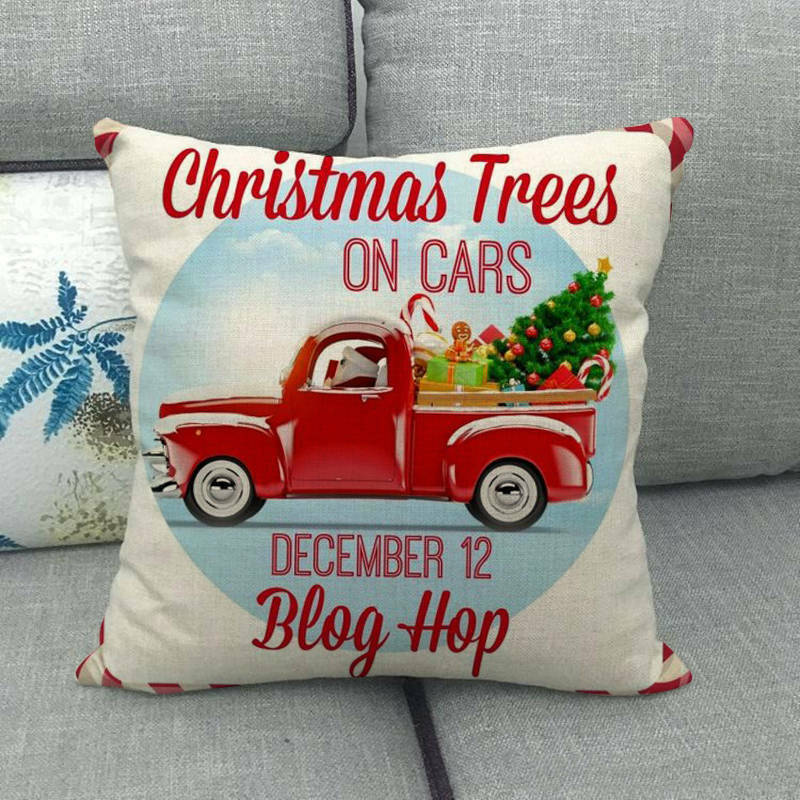 18" Merry Xmas Holiday Throw Pillow Cover - Cotton Linen, Stain-Resistant