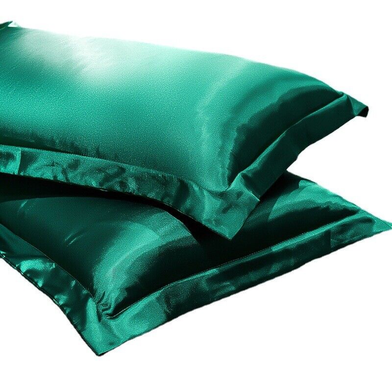 Silk Satin Pillowcases for Sensitive Skin - Hypoallergenic Cooling Cushion Covers