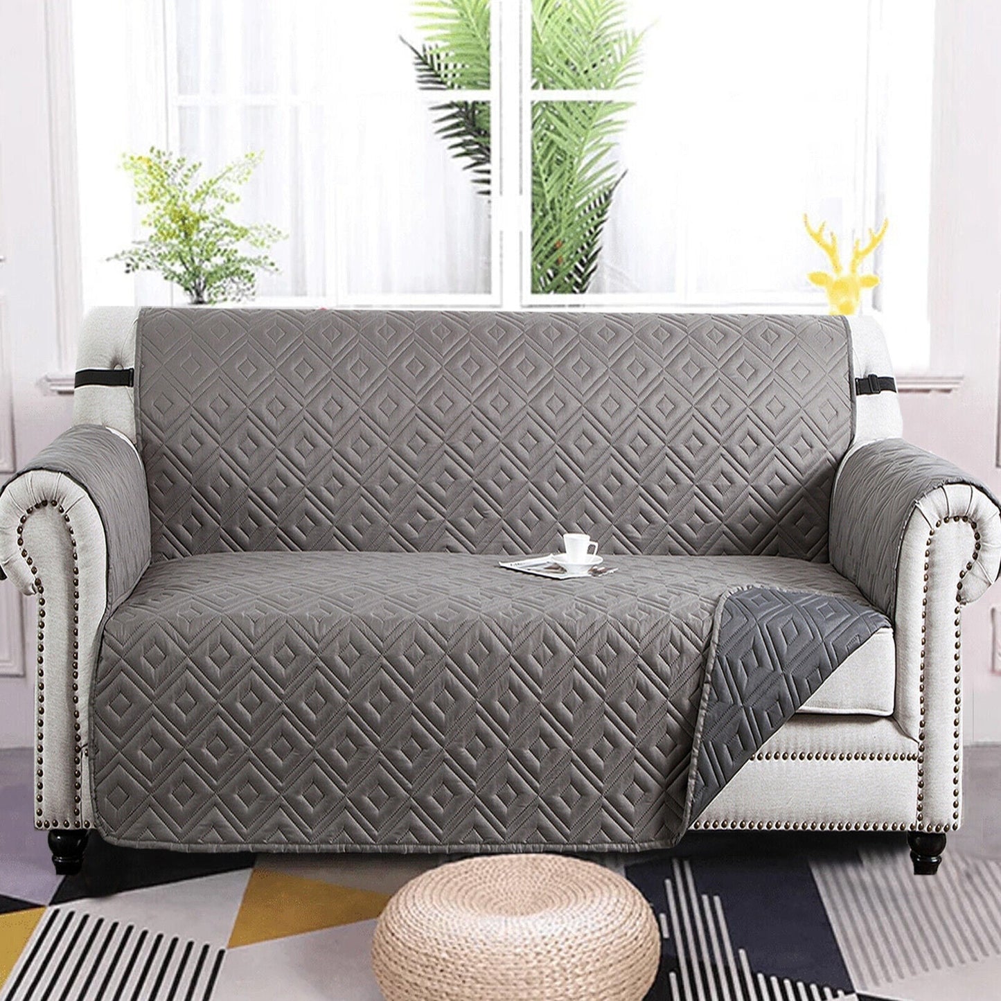 Water-Repellent Quilted Sofa Cover Pet Protector Non-Slip Throw