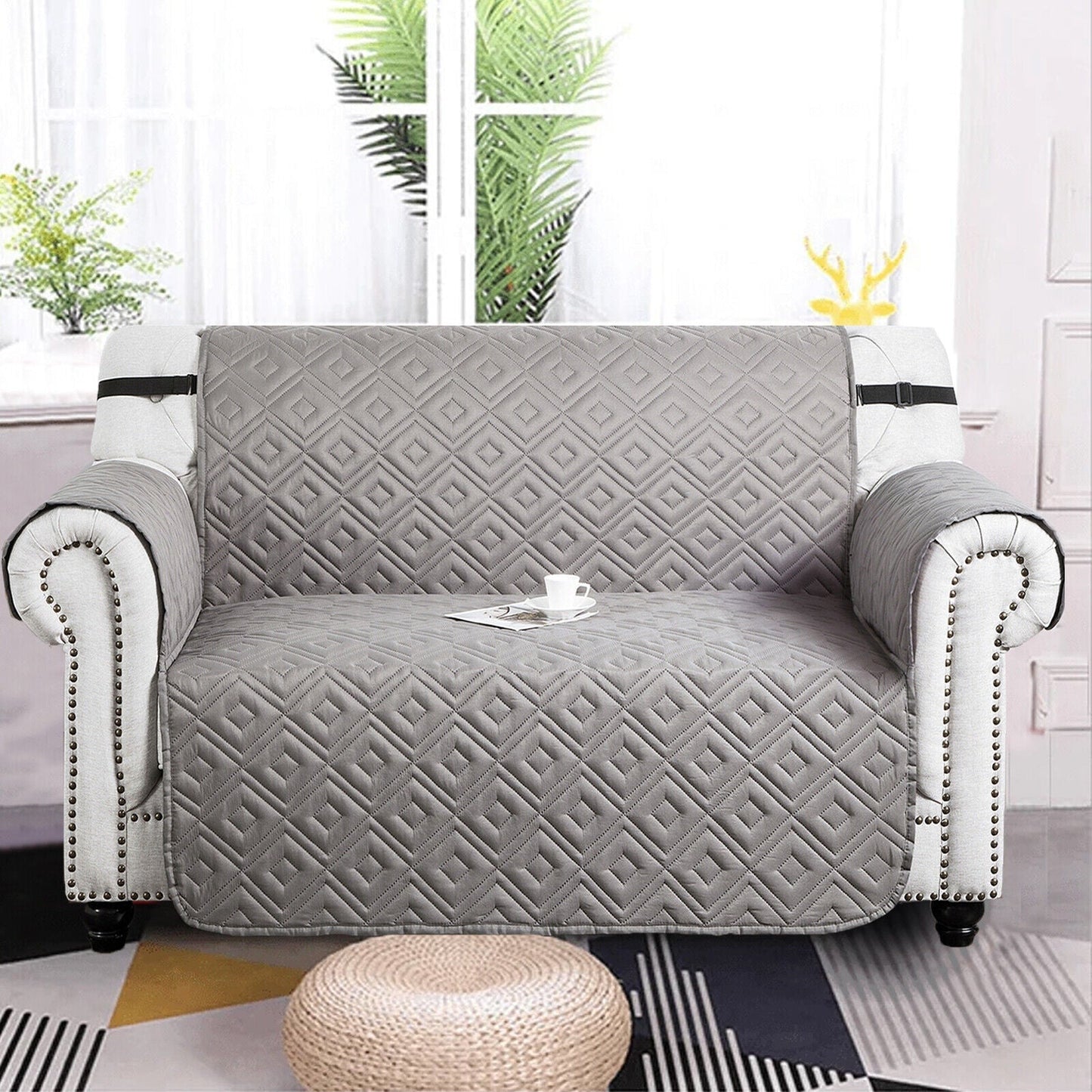 Water-Repellent Quilted Sofa Cover Pet Protector Non-Slip Throw