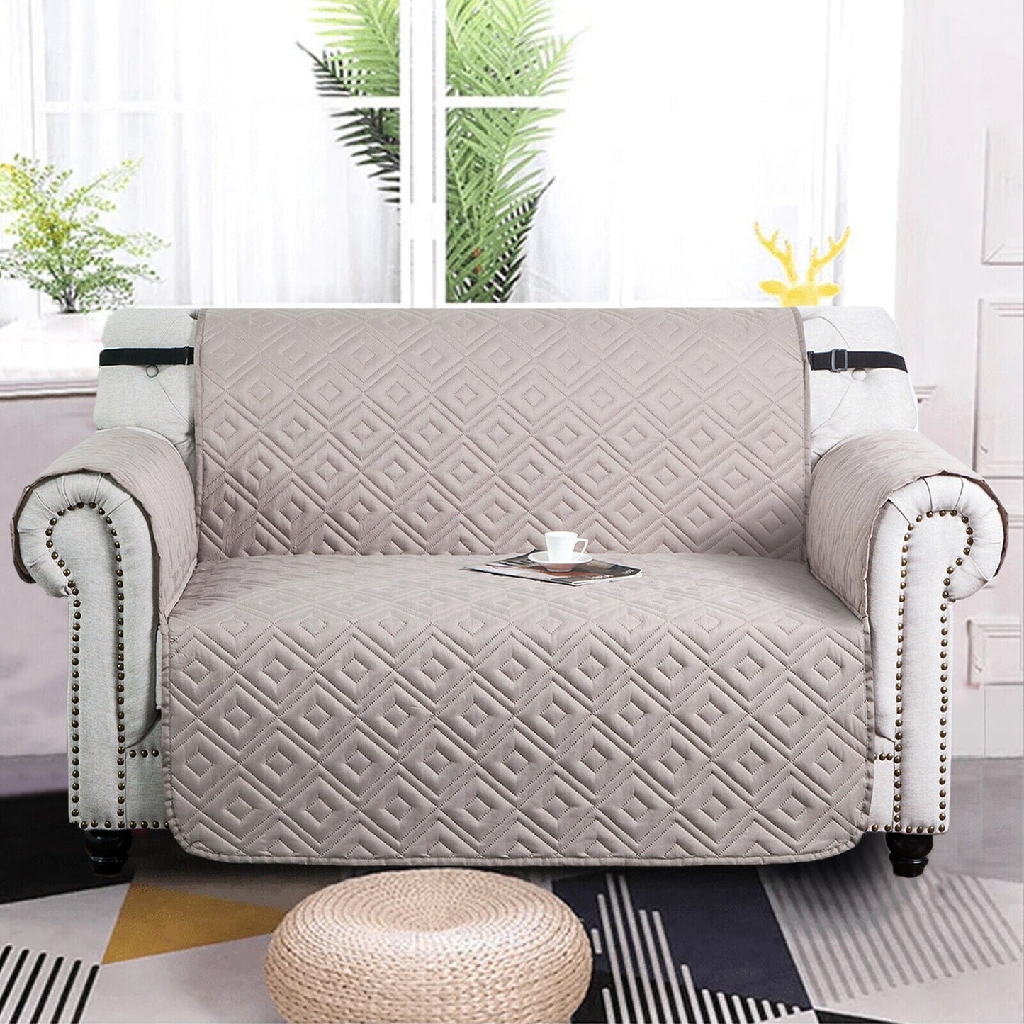 Water-Repellent Quilted Sofa Cover Pet Protector Non-Slip Throw