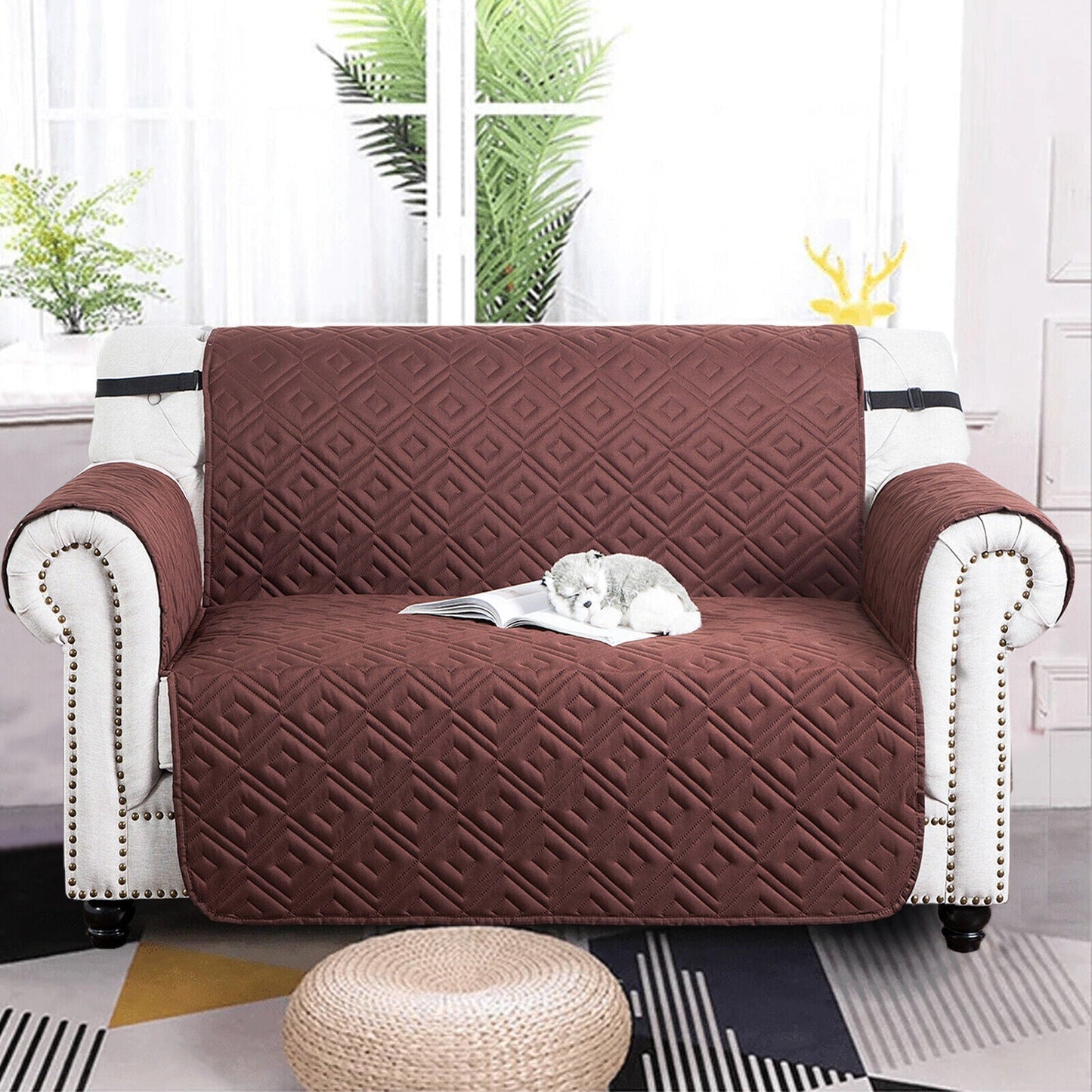 Water-Repellent Quilted Sofa Cover Pet Protector Non-Slip Throw
