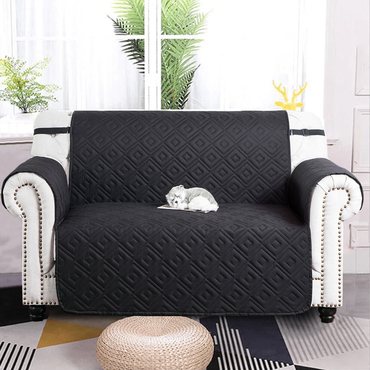 Water-Repellent Quilted Sofa Cover Pet Protector Non-Slip Throw
