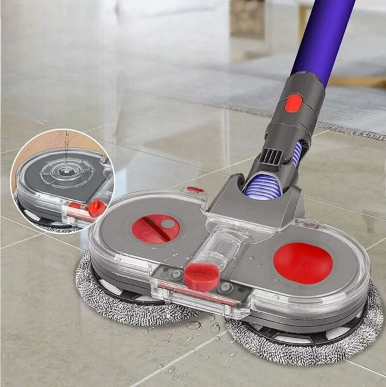 Slim Electric Mop Head for Hardwood, Tile, and Laminate Floors