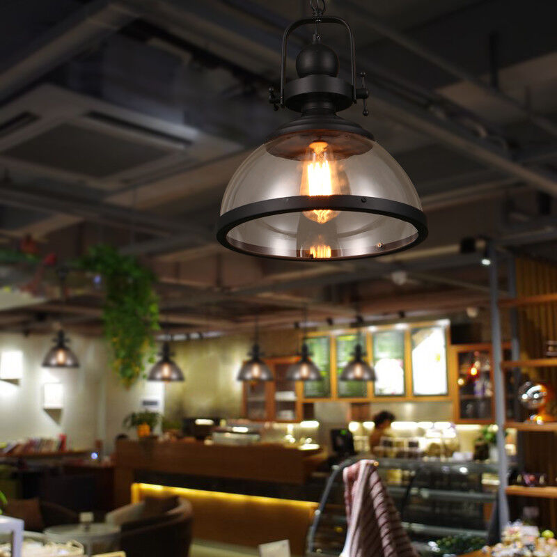 Antique Glass Industrial Chandelier Pendant Light