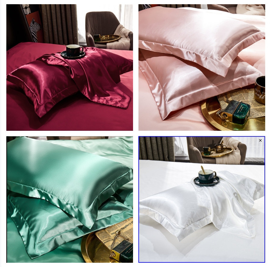 Silk Satin Pillowcases Hypoallergenic Cooling Soft Bedding Covers