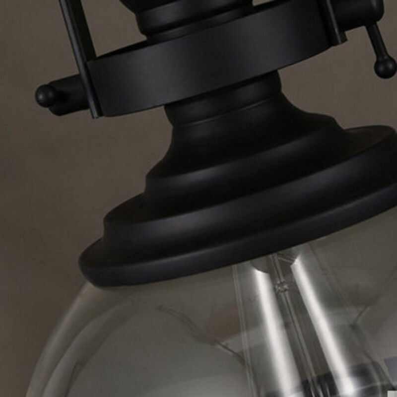 Antique Glass Pendant Chandelier - Industrial Bowl-Shaped Ceiling Light