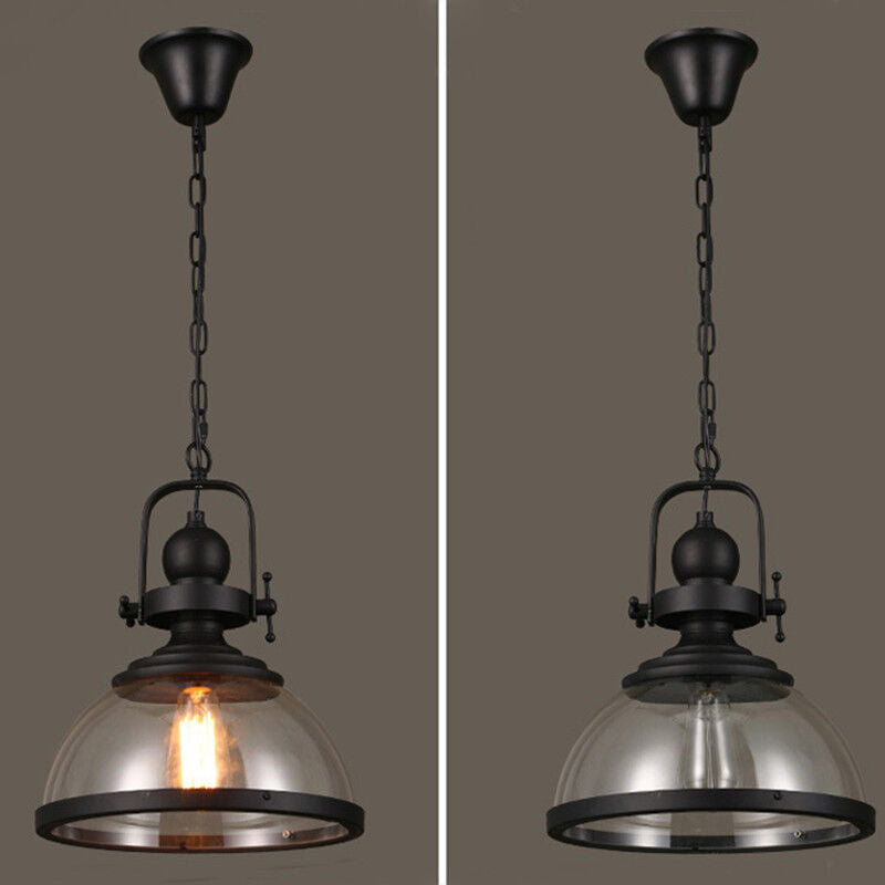 Antique Glass Industrial Chandelier Pendant Light