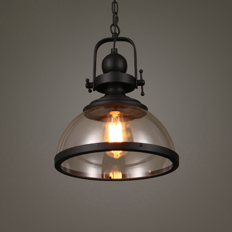 Antique Glass Industrial Chandelier Pendant Light