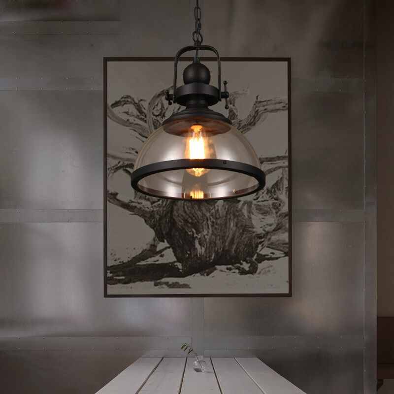 Antique Glass Industrial Chandelier Pendant Light