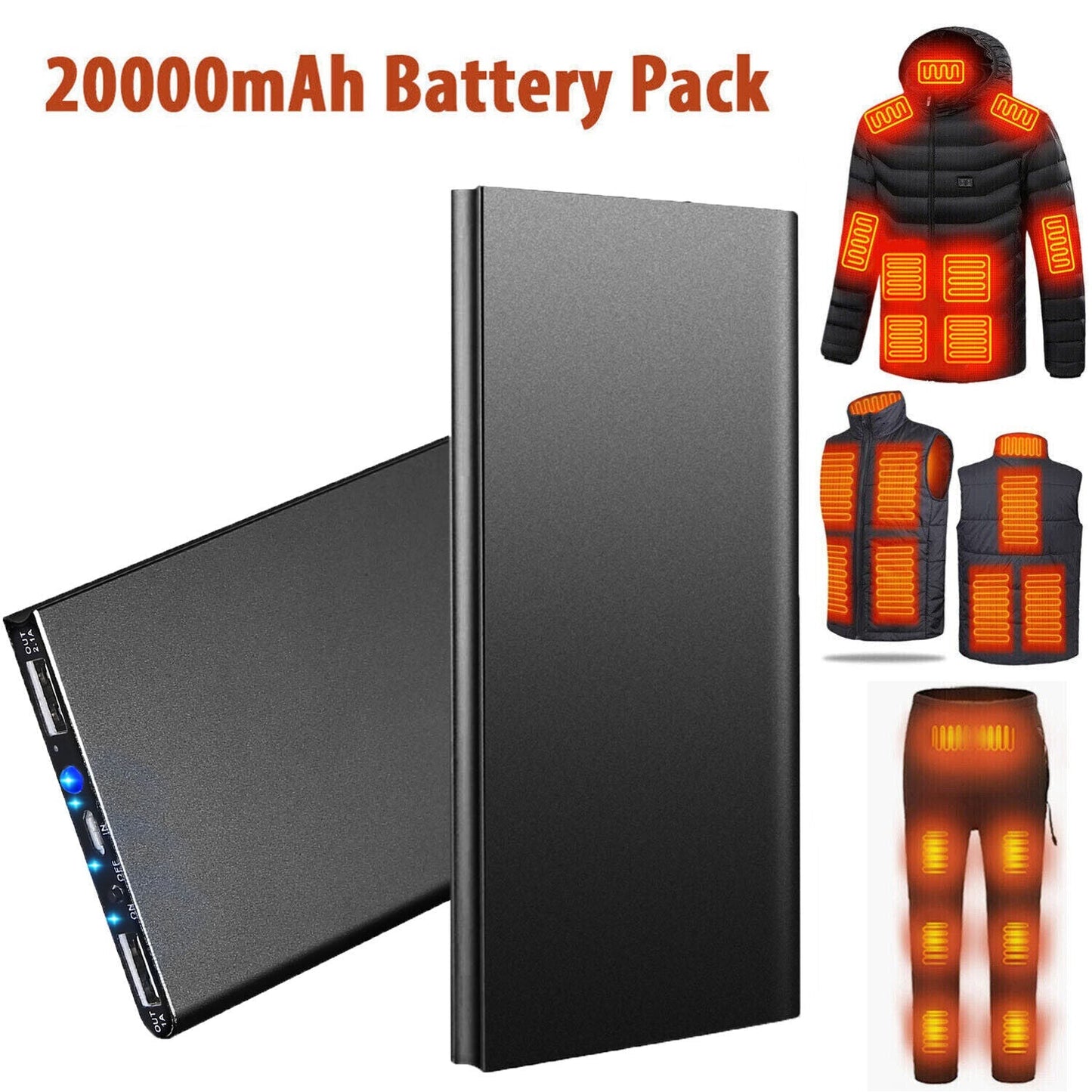 20,000mAh Rechargeable Power Bank for Heated Jackets
