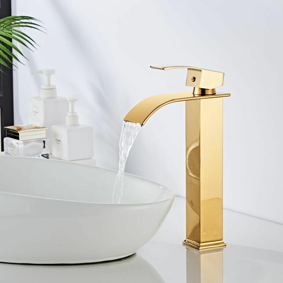 Brass Waterfall Vanity Faucet Mixer Tap