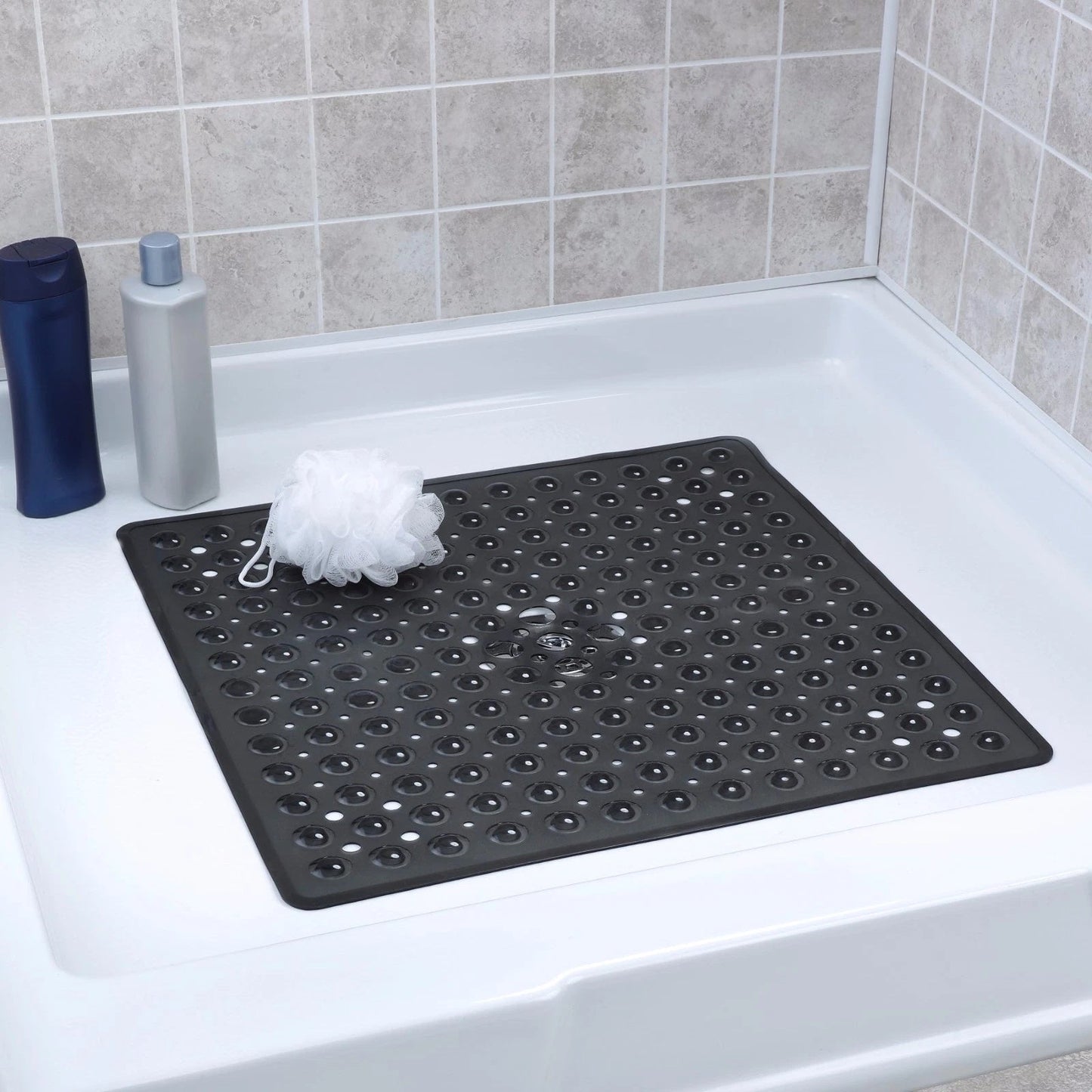Non-Slip Square Shower Mat with Suction Cups