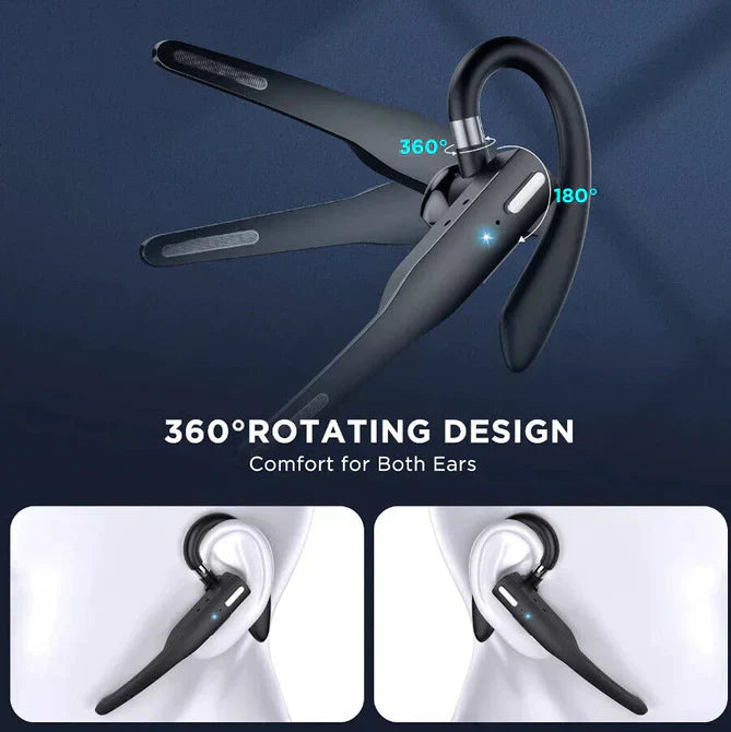 Dual Mic Wireless Bluetooth 5.1 Noise Cancelling Trucker Headset/Earpiece