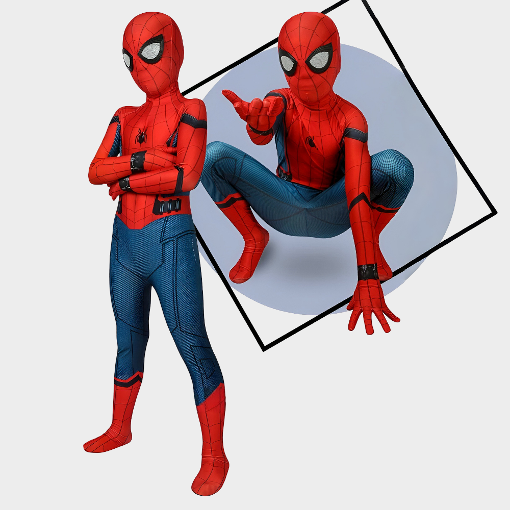 Kids Superhero Stretch Cosplay Costume with Mask