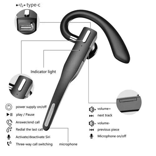 Wireless Bluetooth Noise Cancelling Earbuds with Hands-Free Mic