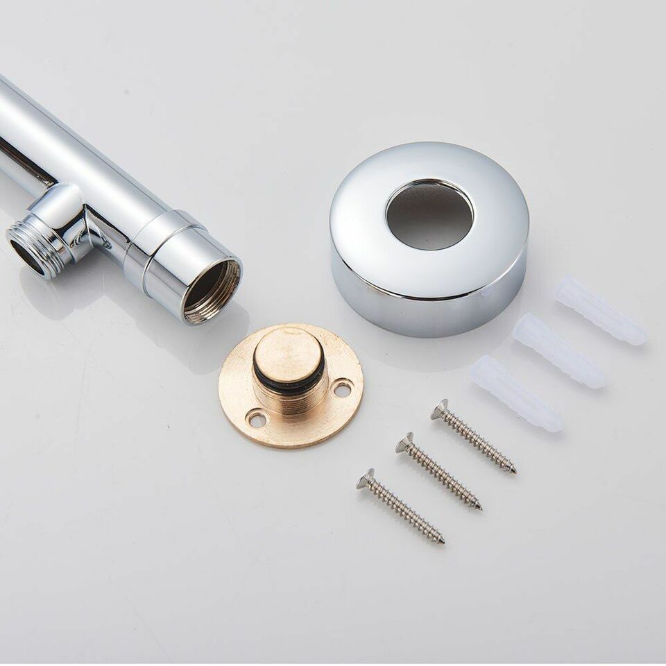 Wall-Mounted Ultra Slim Rain Shower System with Adjustable Arm and Hose
