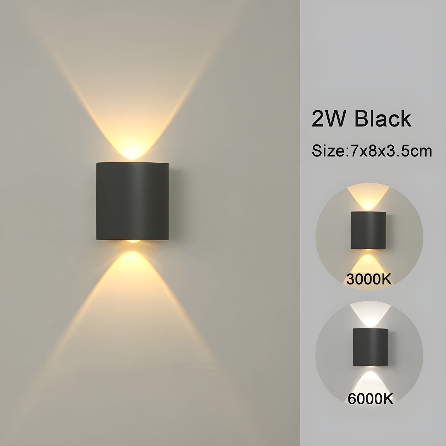LED Wall-Mounted Up/Down Lights for Indoor and Outdoor Use