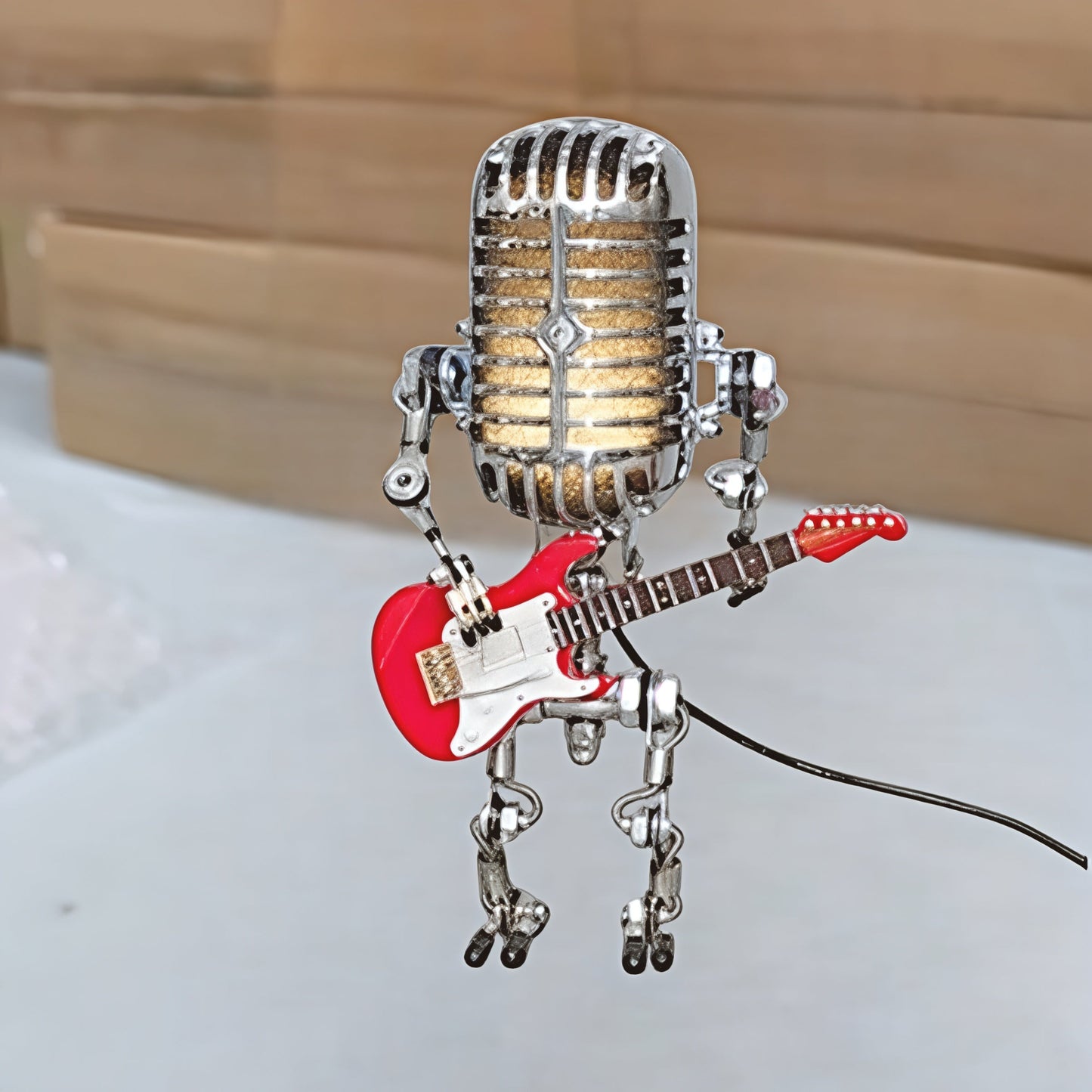 Robot Table Lamp with Guitar and Dimmable LED Light