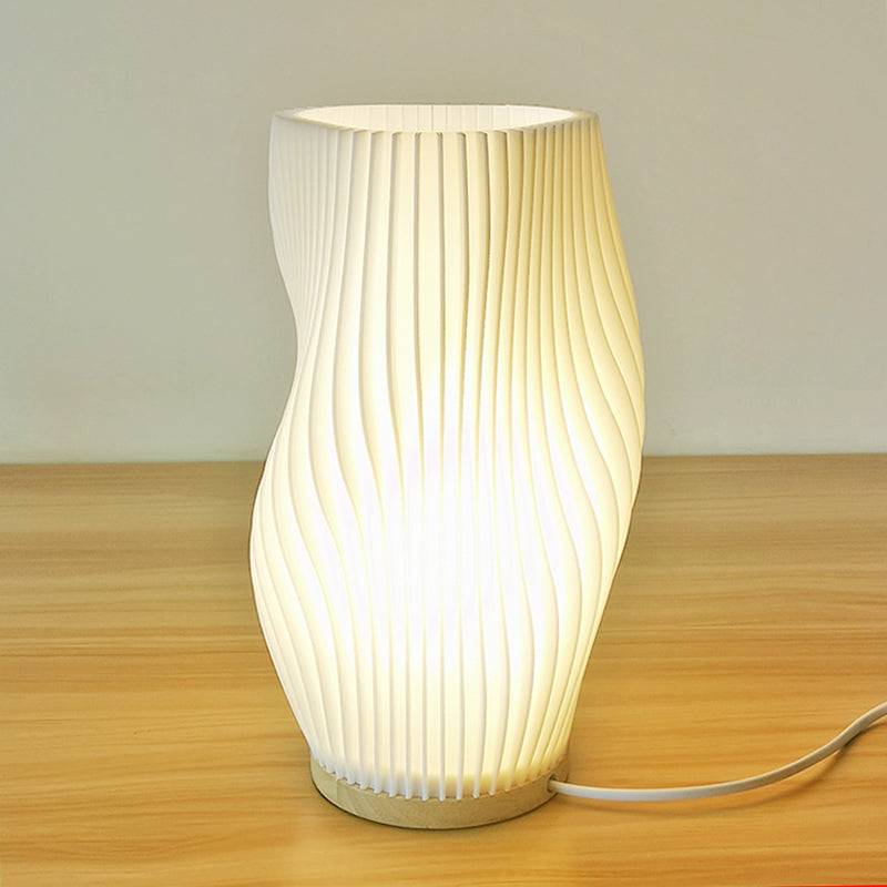 Elegant Pleated Table Lamp in French Cream