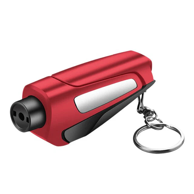 Compact Safety Hammer with Glass Breaker and Seat Belt Cutter