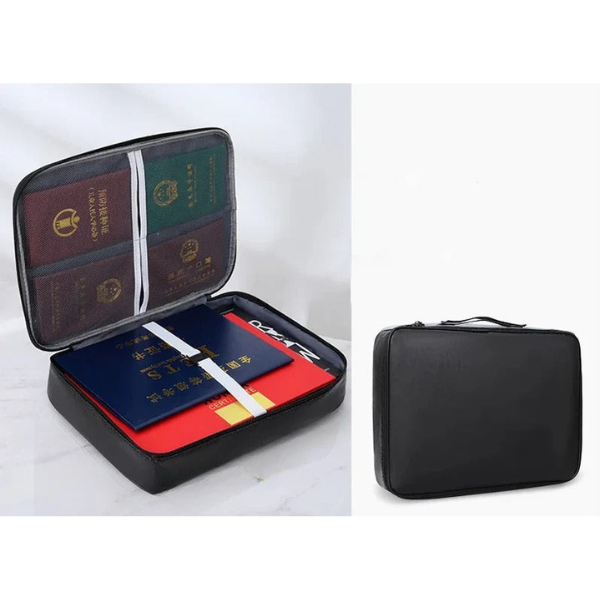Fireproof Water-Resistant Document Organizer with Zipper and Handle