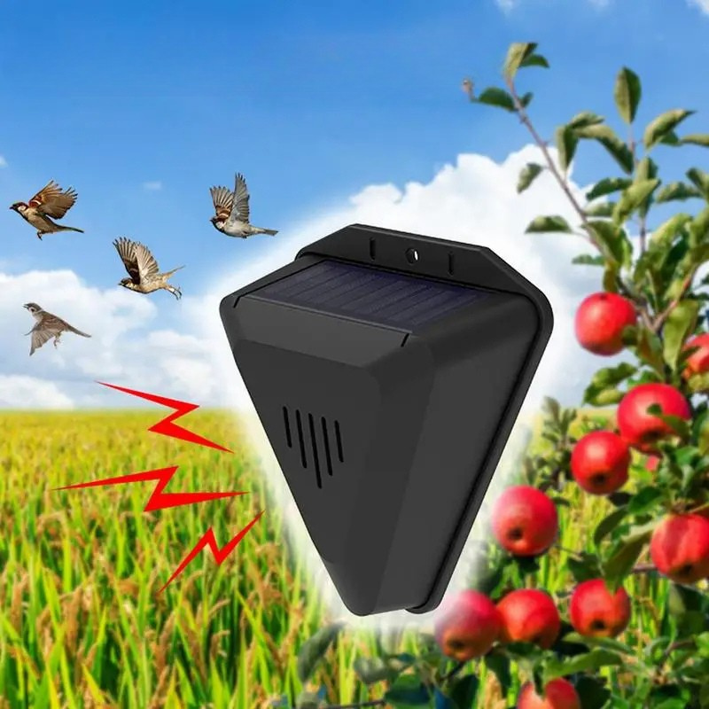 Solar-Powered Bird Scarecrow with Predator Sounds