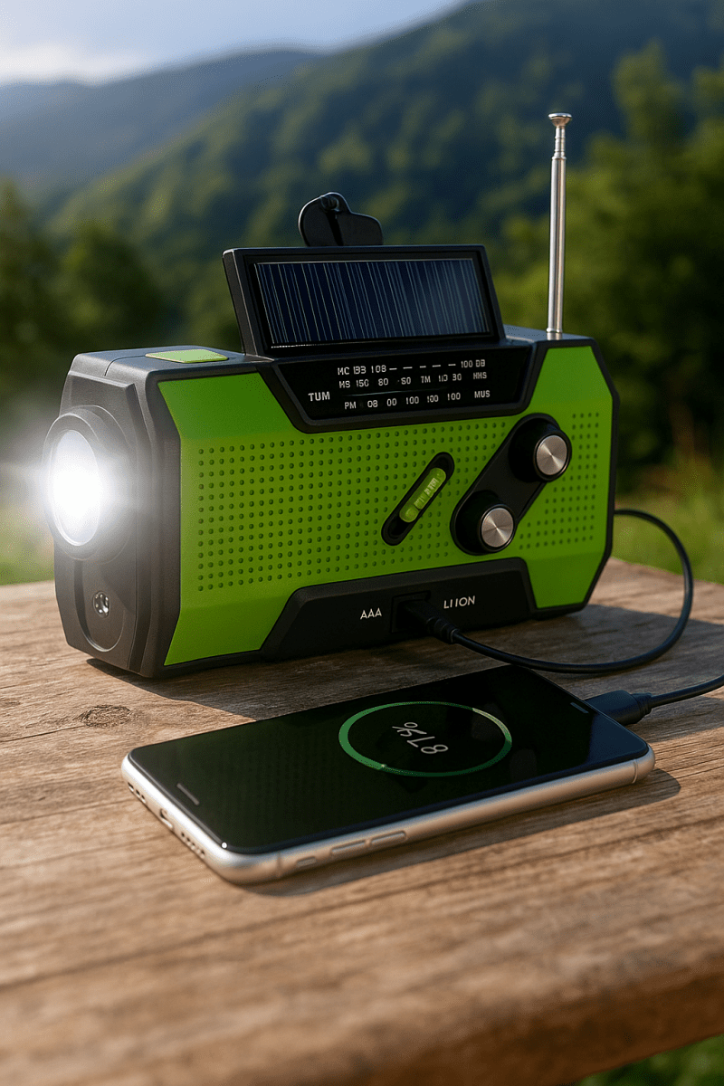 Emergency Radio Power Bank with Flashlight and SOS Alarm