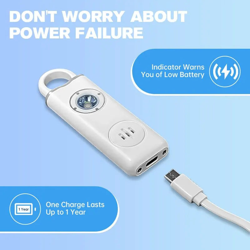 Personal Safety Alarm Keychain with 130 dB Siren and Flashlight