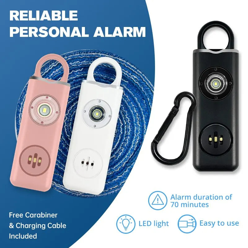 Personal Safety Alarm Keychain with 130 dB Siren and Flashlight