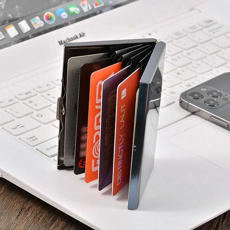 Slim RFID Card Holder for 6 Cards - Compact and Secure