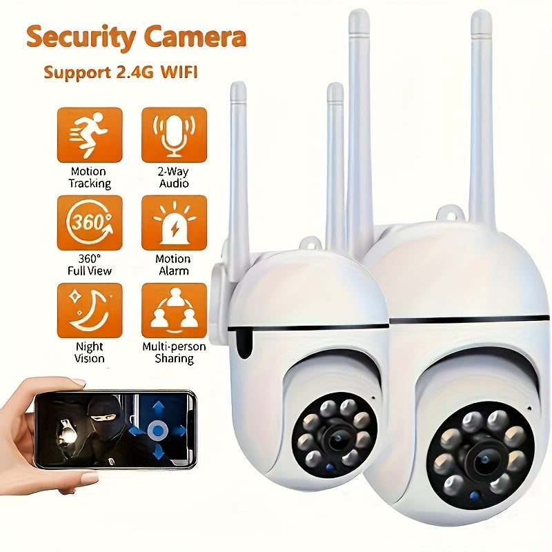 Indoor/Outdoor App-Controlled Security Camera with Night Vision and Motion Detection