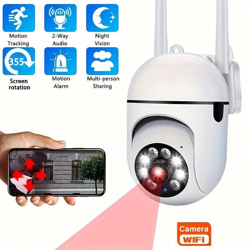 Indoor/Outdoor App-Controlled Security Camera with Night Vision and Motion Detection