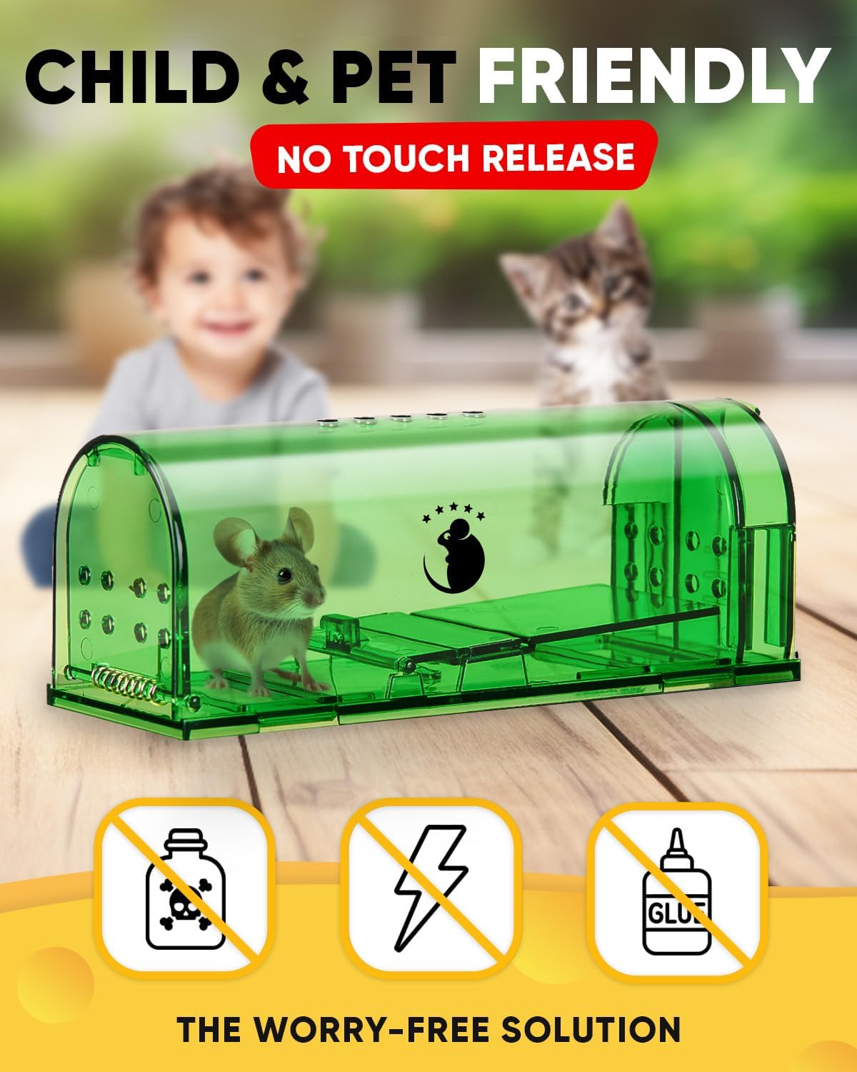 Humane Mouse Traps 4-Pack with Touch-Free Release