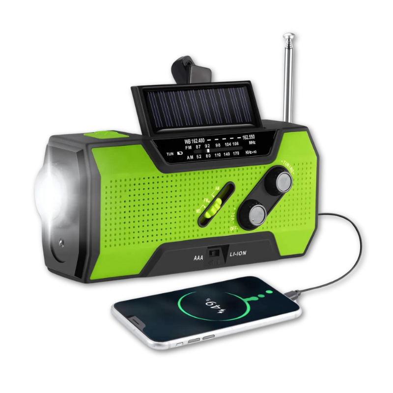 All-in-One Emergency Radio with Flashlight and Power Bank