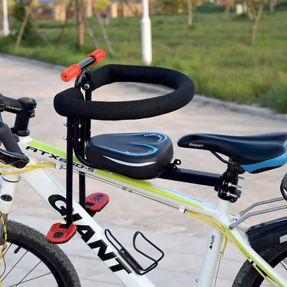 Child Bicycle Seat with Safety Harness and Padded Comfort
