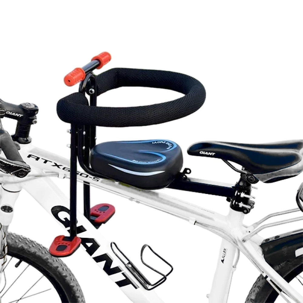 Child Bicycle Seat with Safety Harness and Padded Comfort