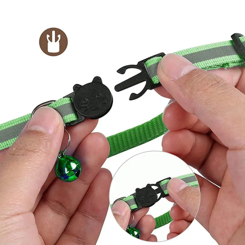 Reflective Cat Collar with ID Tag and Adjustable Fit