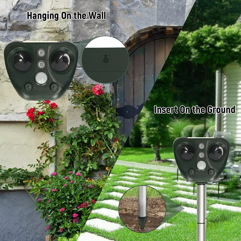 Ultrasonic Solar-Powered Bird Scare Device with 5 Modes