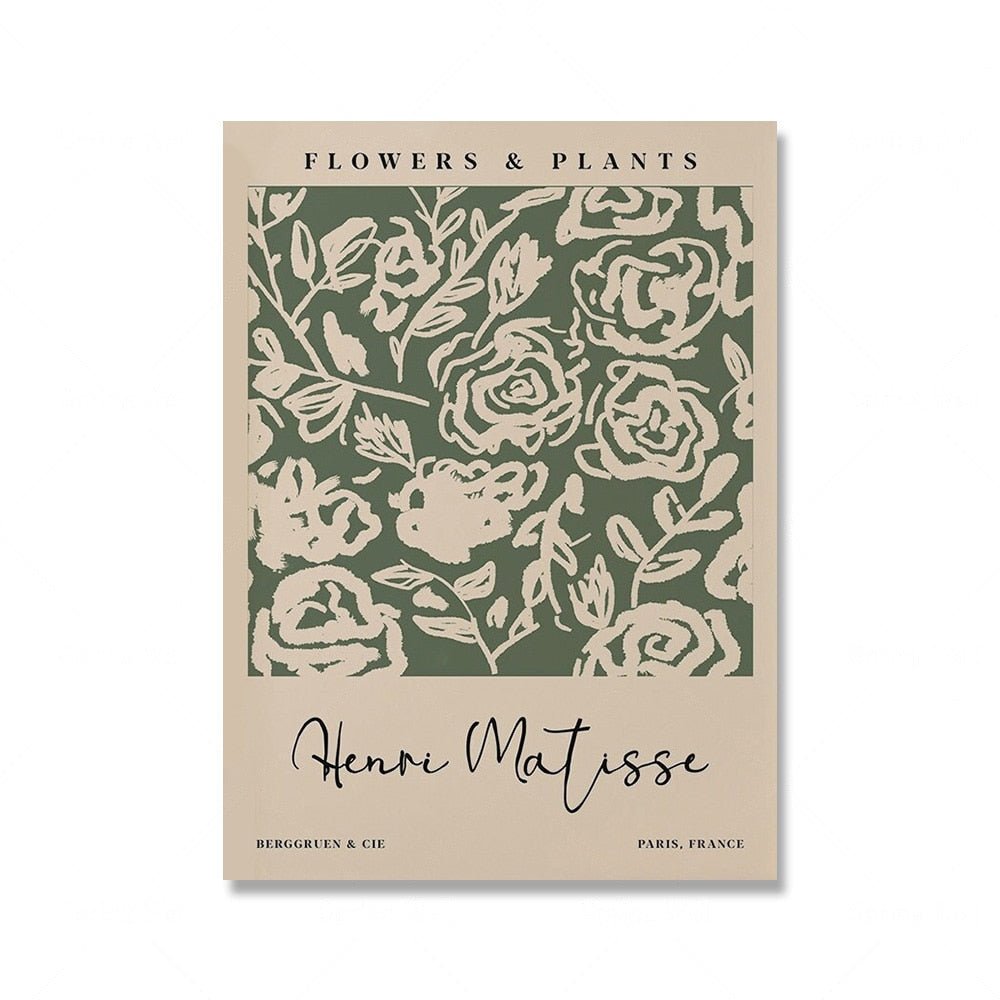 Sage Green Matisse Yayoi Kusama Canvas Print
