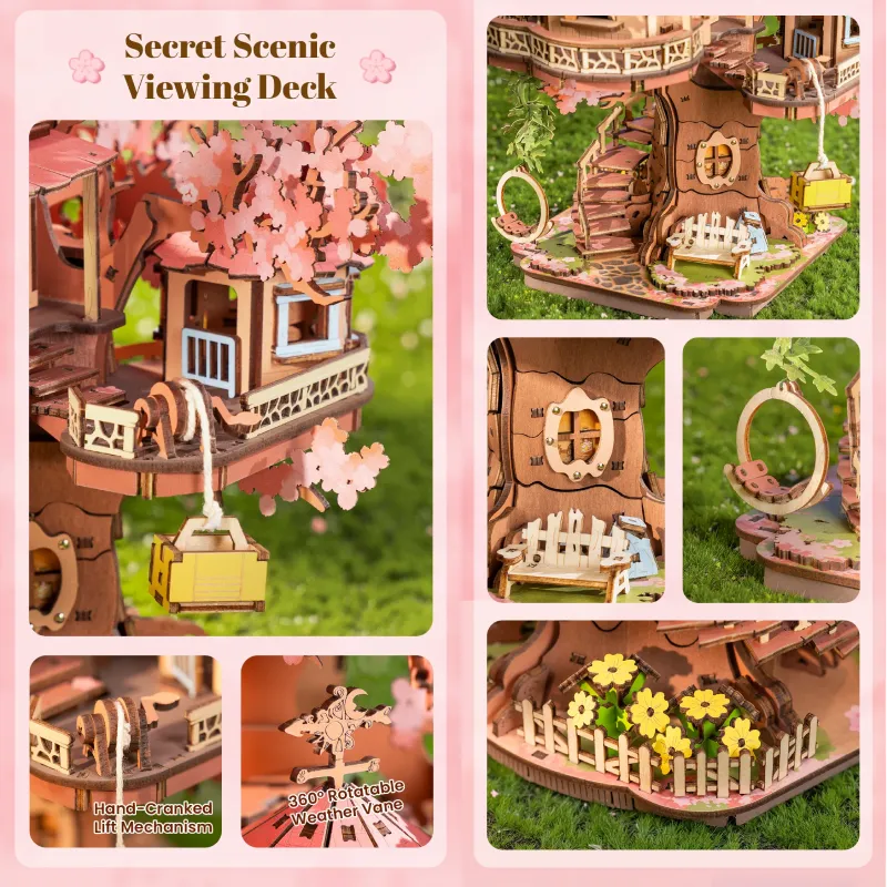 DIY Sakura Tree House Kit - No Glue Needed