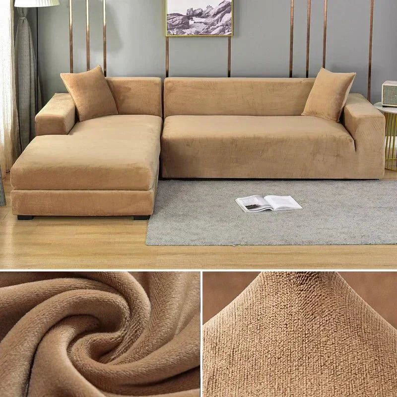 Elegant Stretch Velvet Sofa Cover for Luxurious Comfort and Protection
