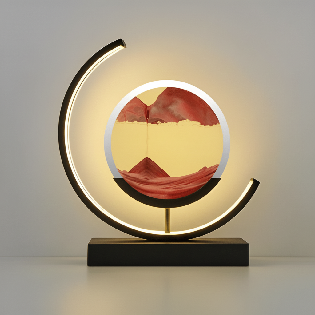 Sand Glow Lamp with Soothing Sand Movements and LED Mood Lighting