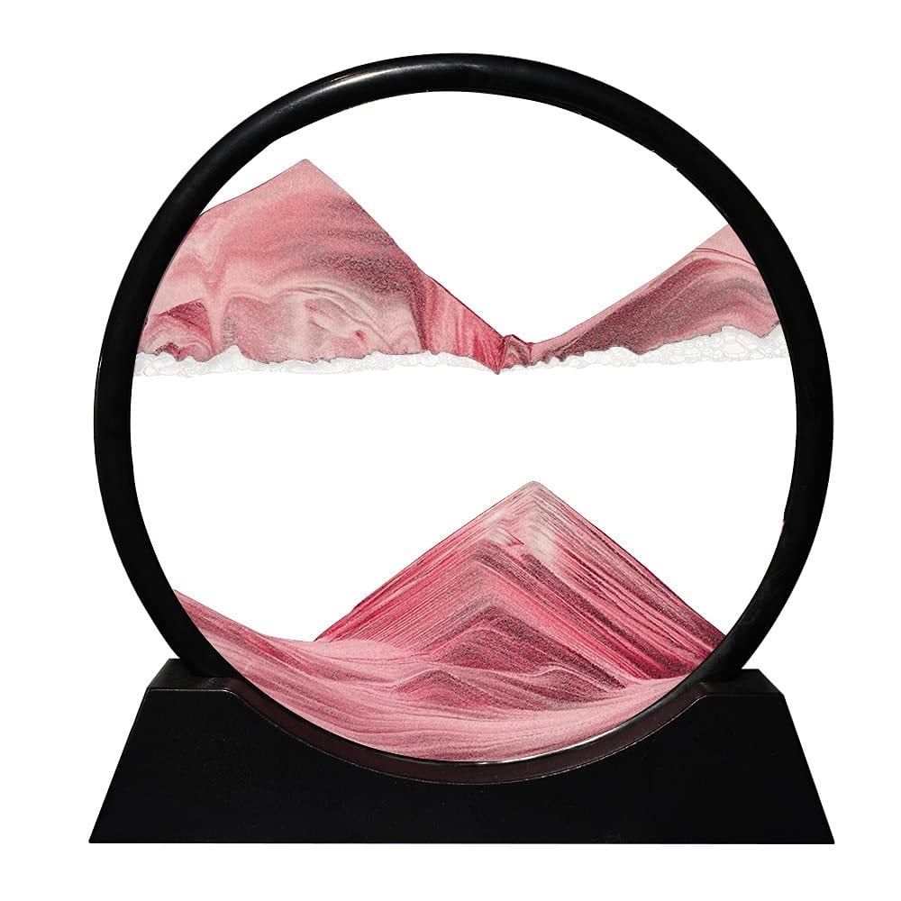 3D Moving Sand Art Glass Sculpture for Calming Home Decor