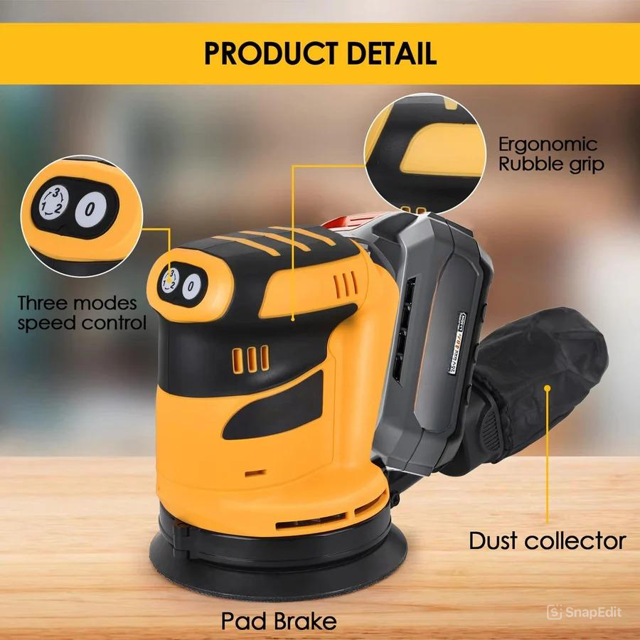 Brushless Orbital Electric Sander with Dust Collection System
