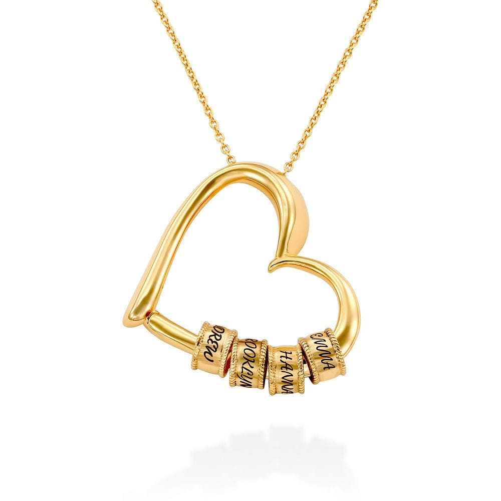 Personalized Heart Pendant Necklace with Engraved Names